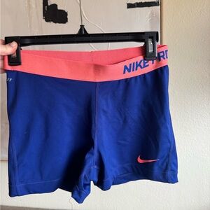 Nike Women's Athletic Shorts in Blue and Coral